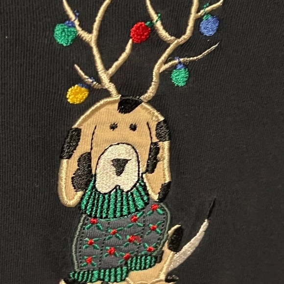 1X Vintage y2k Marisa Christina Black Christmas Lights Puppy Dog Top - Picture 4 of 6